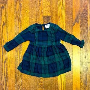 Old Navy Toddler Green Flannel Holiday Dress 18-24 M
